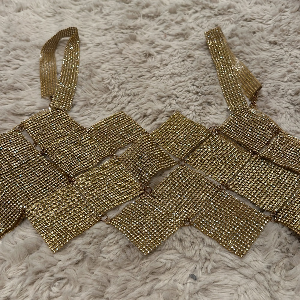 Rhinestone gold top